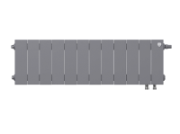 Биметаллический радиатор отопления Royal Thermo PianoForte 200 12 секций Silver Satin VDR